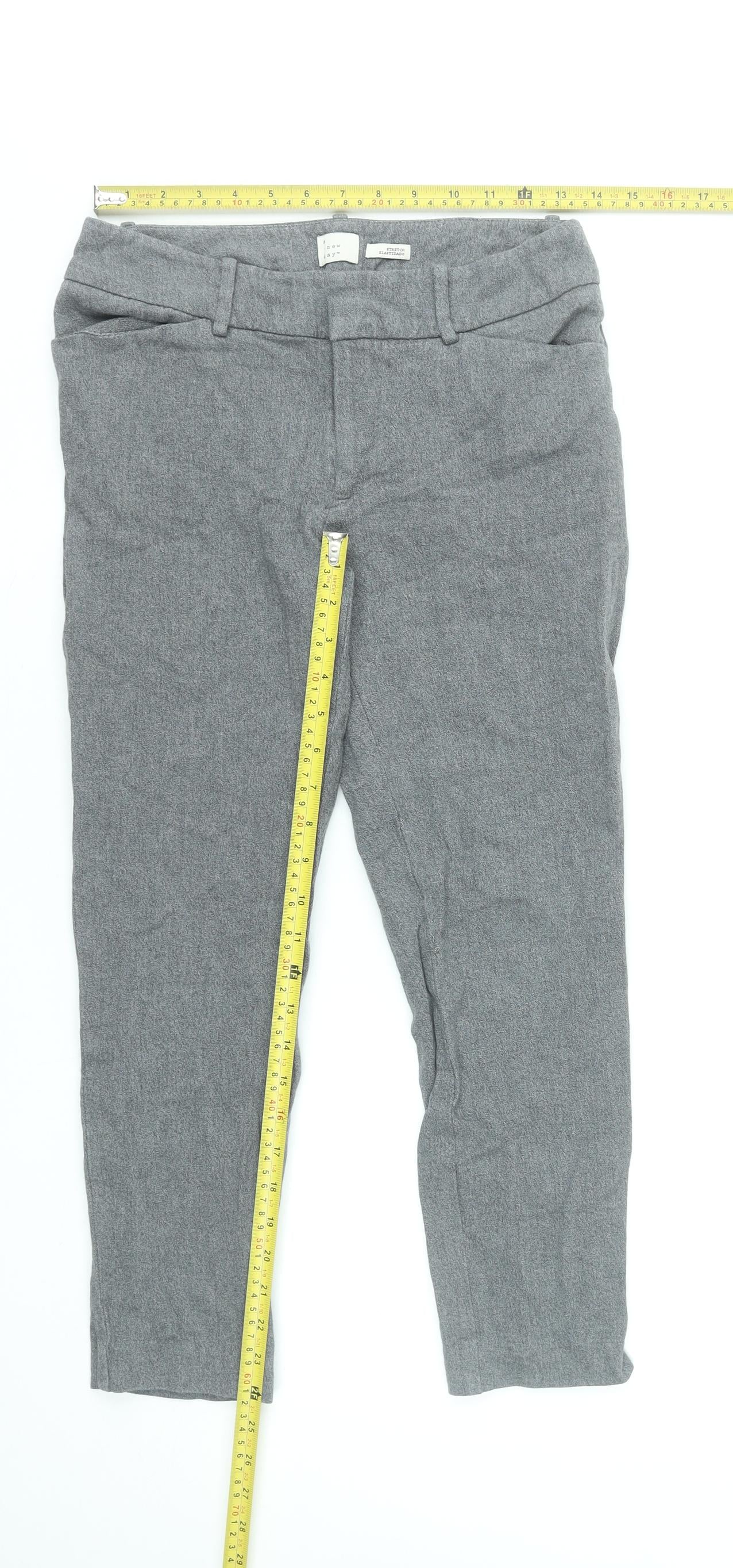 A New Day Women’s Grey Chino Trousers Size 4 Slim Fit Stretch