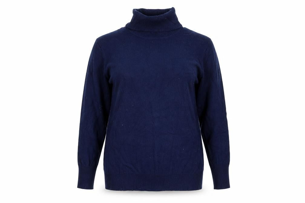 Savida Women Blue Roll Neck Long Sleeve Pullover Jumper Size 2XL