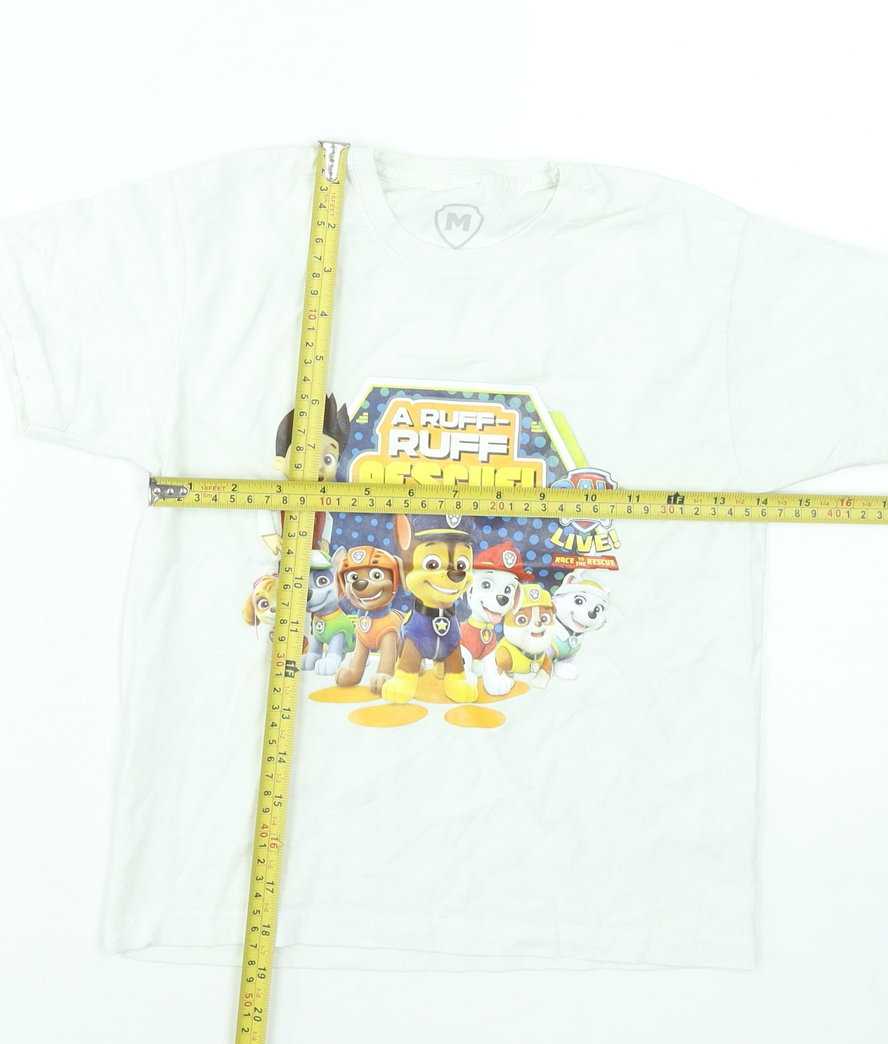 PAW Patrol Boys White Graphic T-Shirt 7-8 Years Short Sleeve Cotton Top