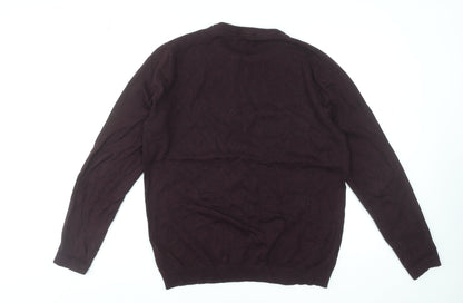 Jack & Jones Men's Brown Cotton Crew Neck Pullover Jumper Size L
