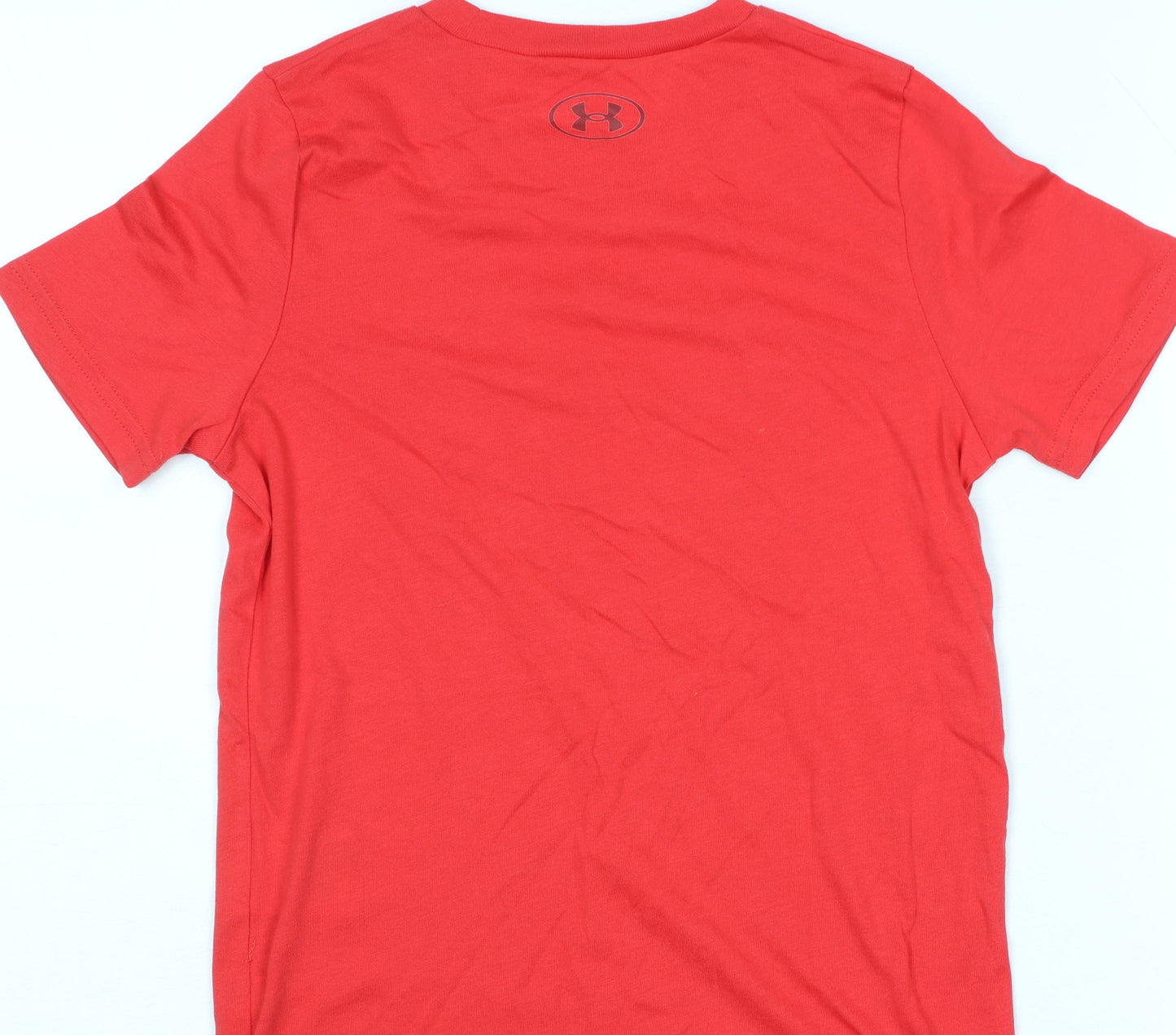 Under Armour Boys Red Graphic Logo Active T-Shirt Size 8 Years