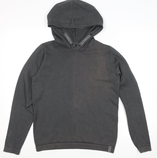 Jack & Jones Boys Black Pullover Hoodie Size 164 Cotton Blend Casual