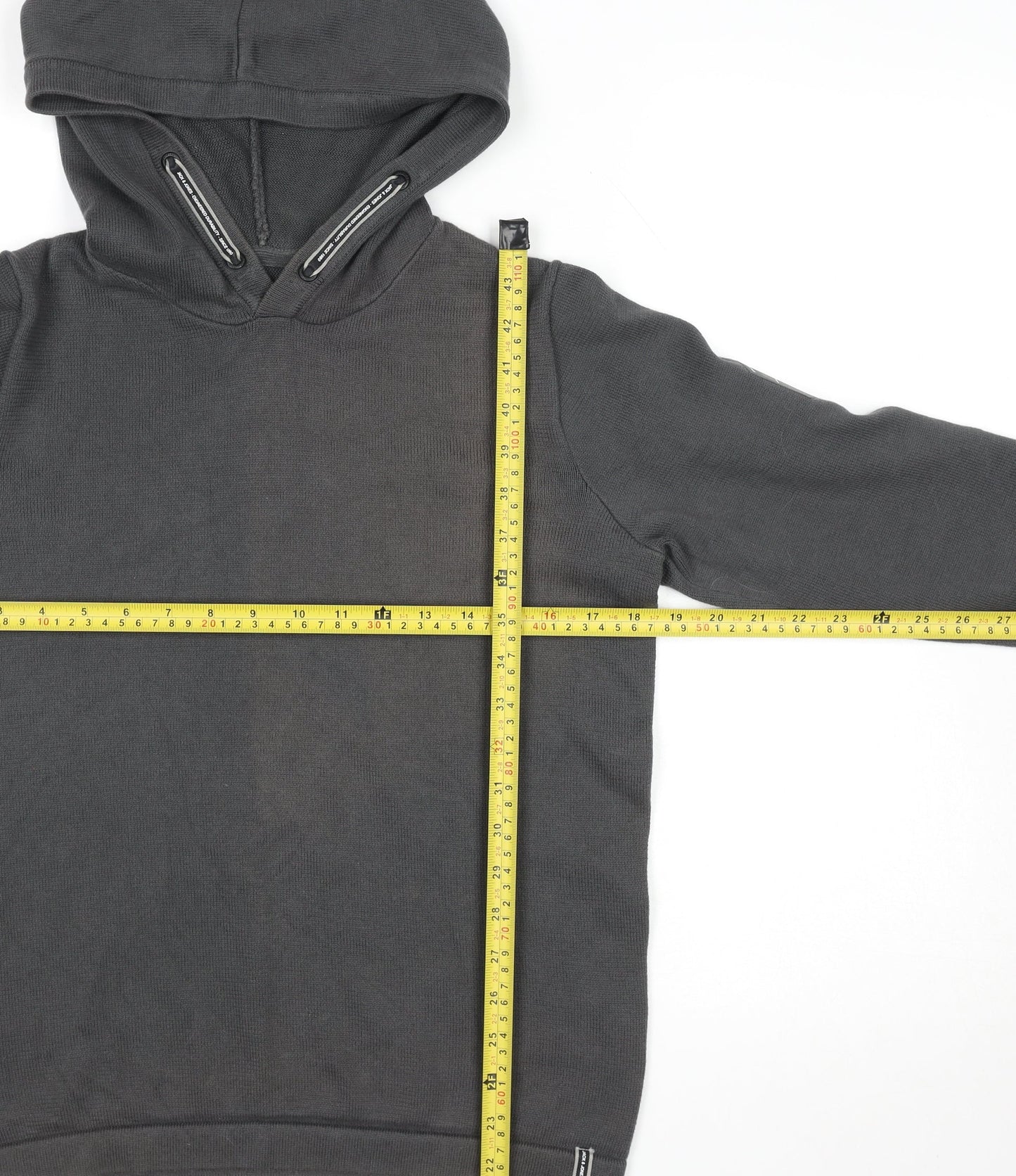 Jack & Jones Boys Black Pullover Hoodie Size 164 Cotton Blend Casual