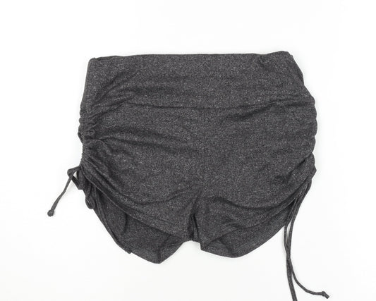 Shosho Womens Grey Biker Shorts L Stretch Activewear Fitness Yoga
