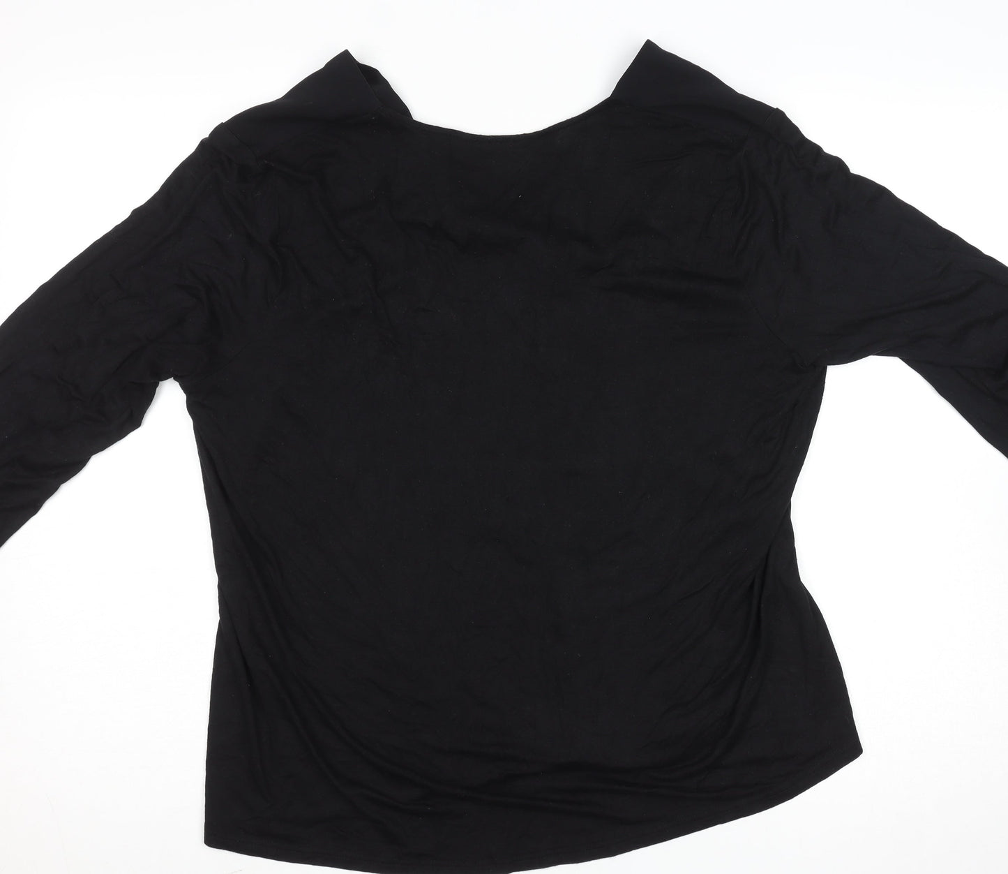 Dunnes Stores Women's Black V-Neck Long Sleeve Blouse Size L