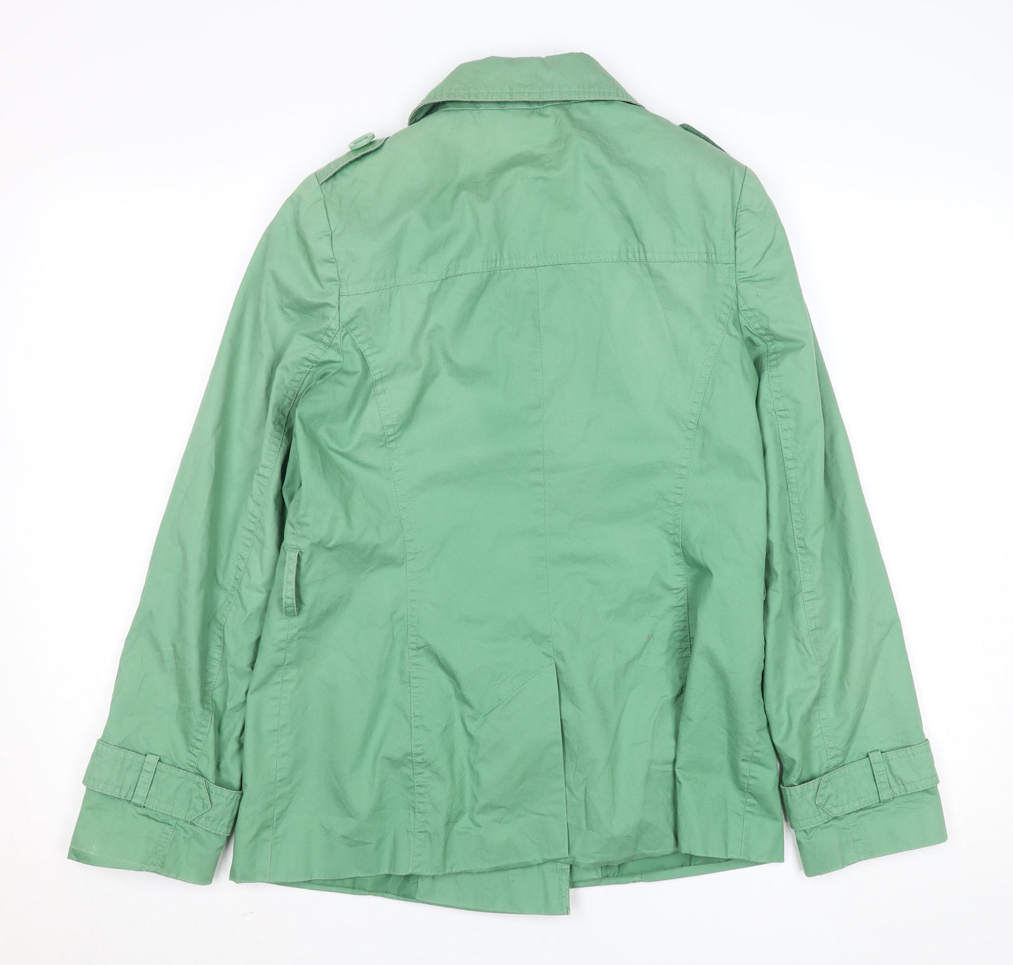 TU Women’s Green Mid-Length Cotton Pea Coat Jacket Size 10