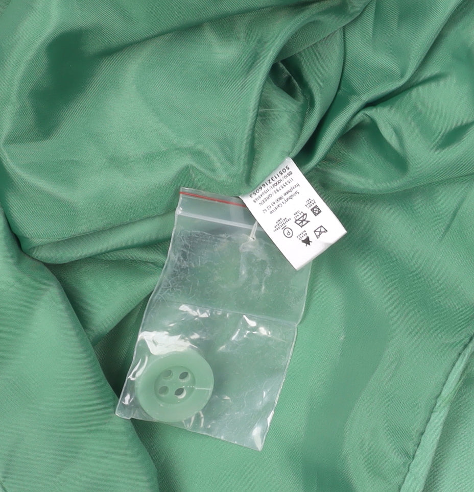 TU Women’s Green Mid-Length Cotton Pea Coat Jacket Size 10
