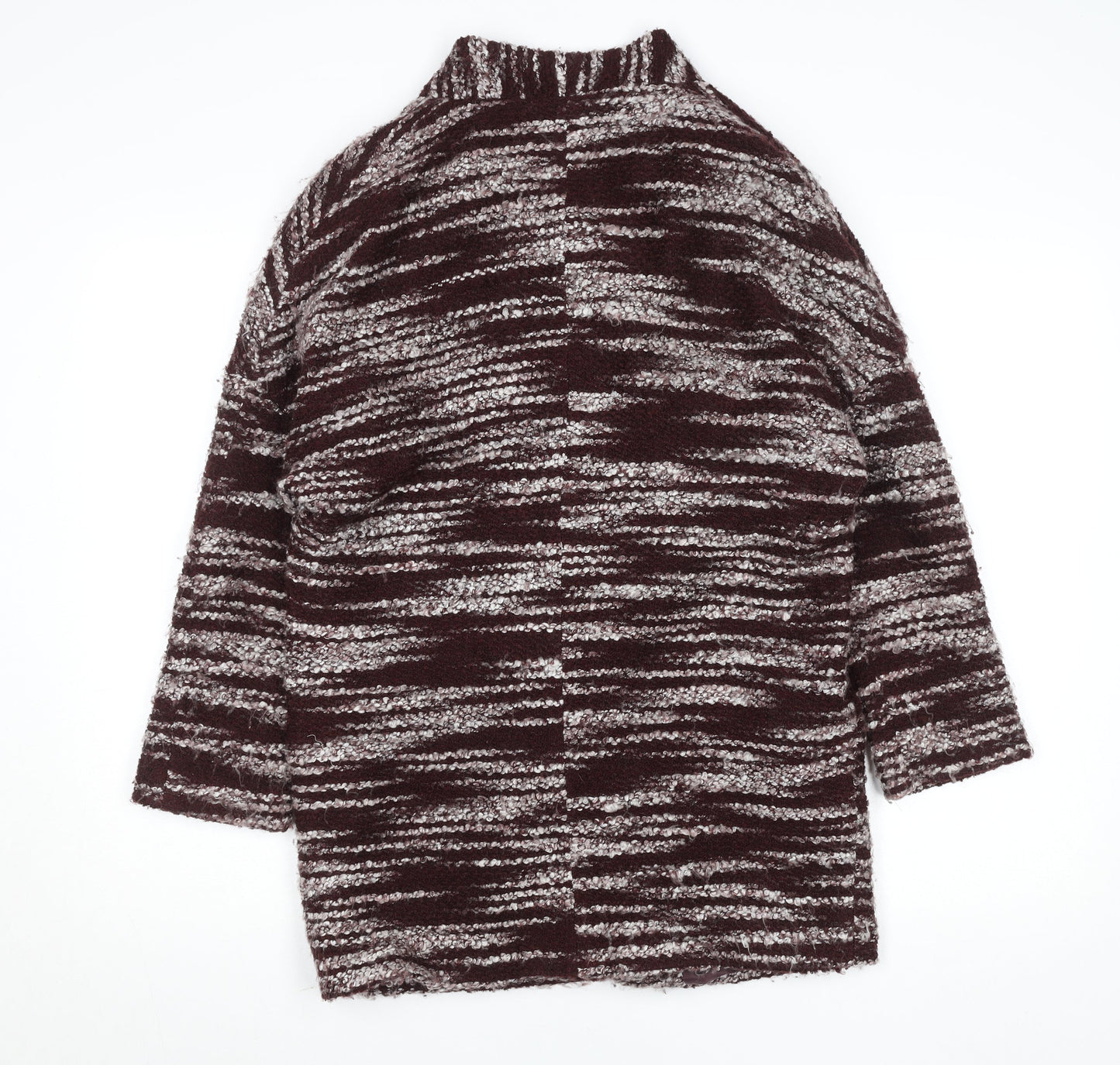Covent Garden Women’s Brown Striped Knit Mid-Length Coatigan M