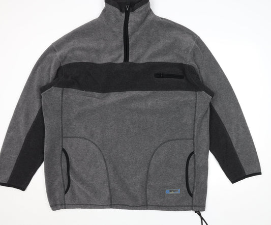 TCM Men's Grey Fleece 1/4 Zip Sport Jacket Size Regular
