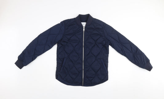 Old Navy Men's Blue Quilted Bomber Jacket XS Polyester Lightweight