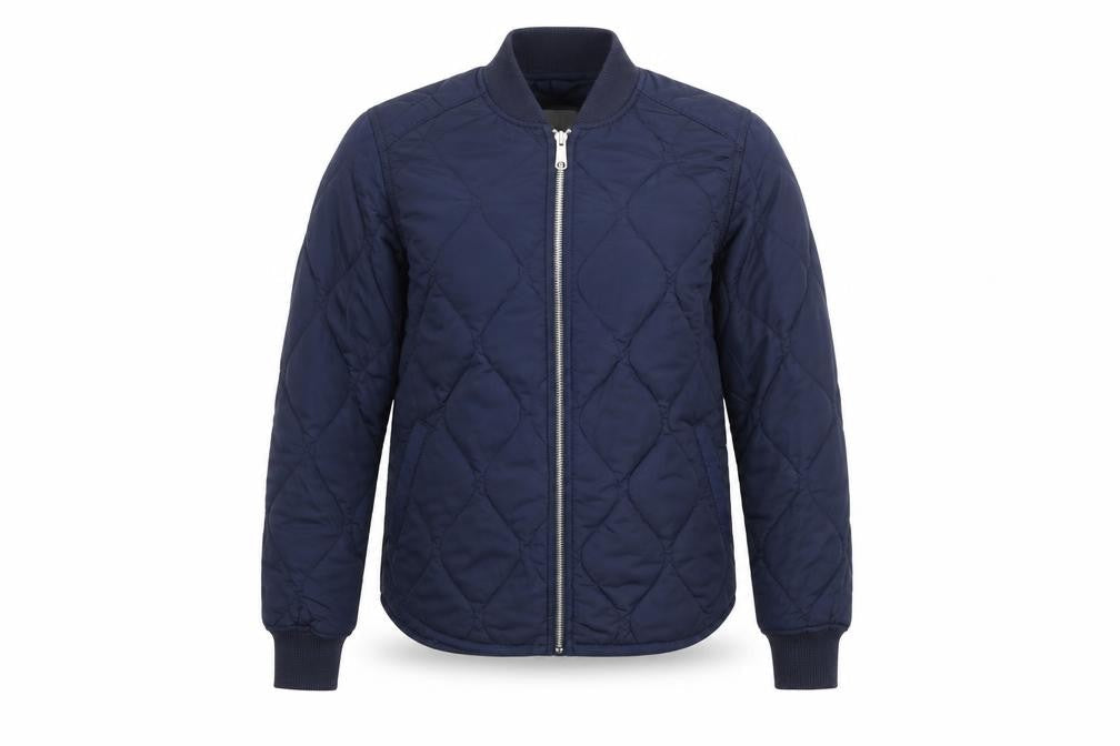 Old Navy Men's Blue Quilted Bomber Jacket XS Polyester Lightweight