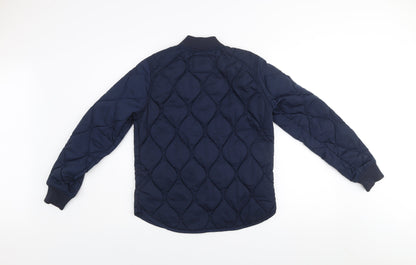 Old Navy Men's Blue Quilted Bomber Jacket XS Polyester Lightweight