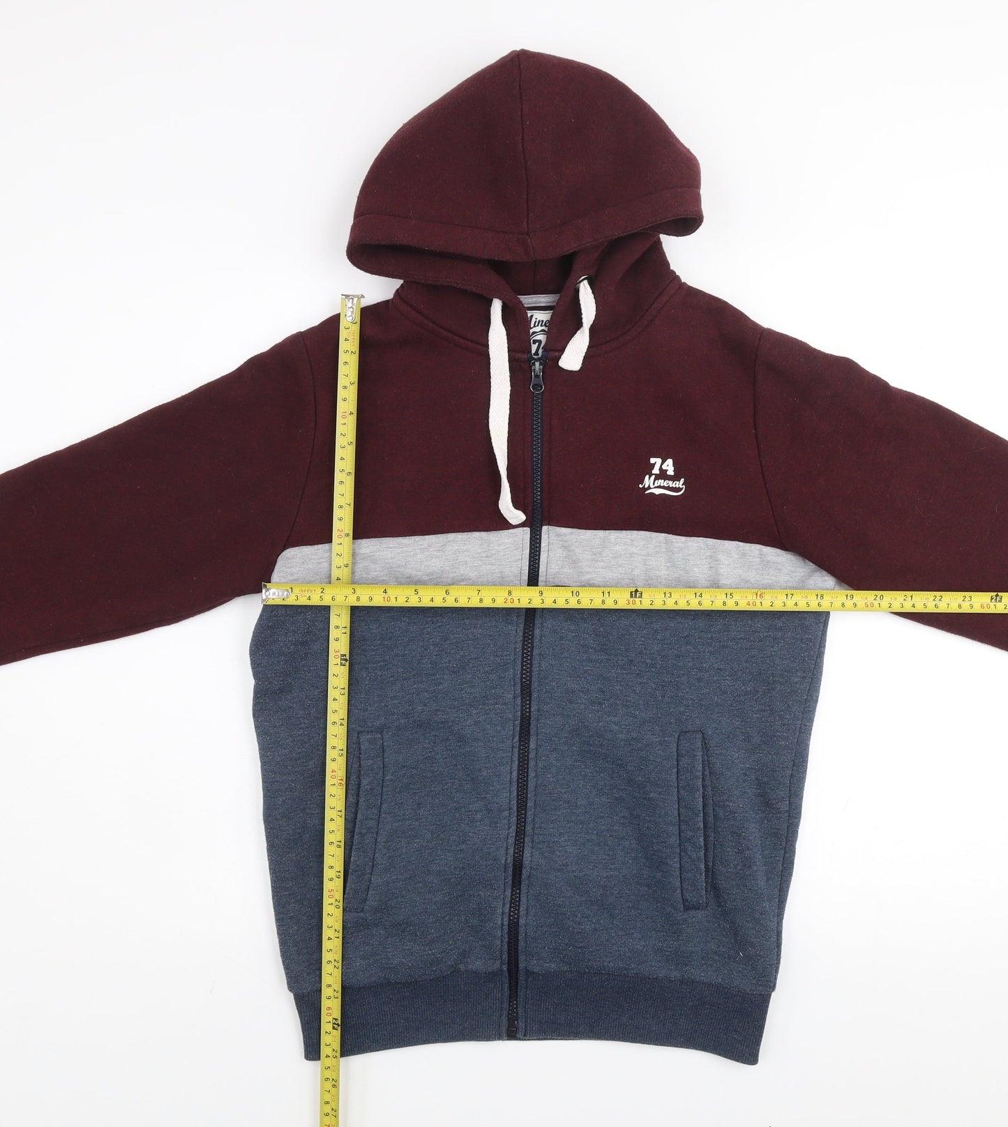 Mineral 74 Men’s Multicoloured Zip Hoodie Jacket Size S Cotton Blend