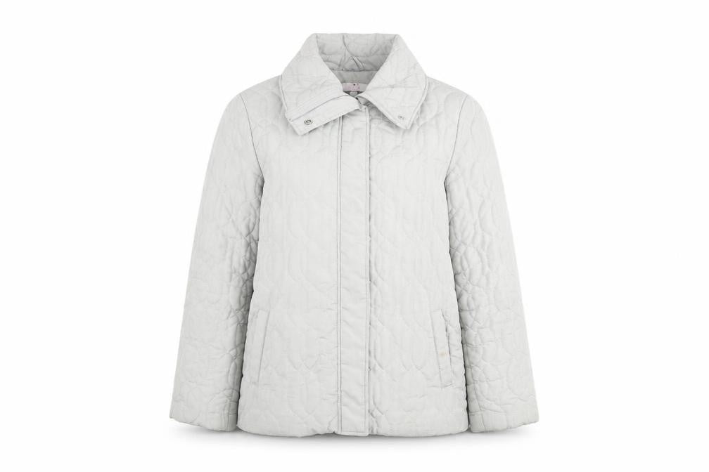 Julipa Womens Grey Quilted Mid-Length Jacket Size 12