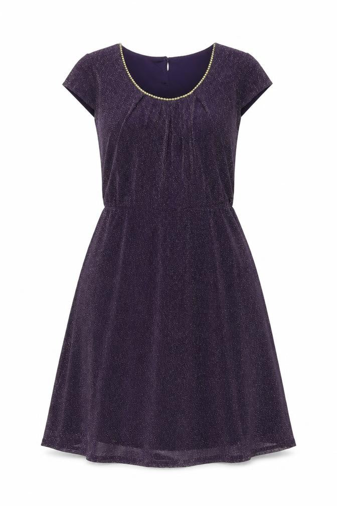 Dorothy Perkins Women’s Purple Beaded A-Line Party Dress Size 10