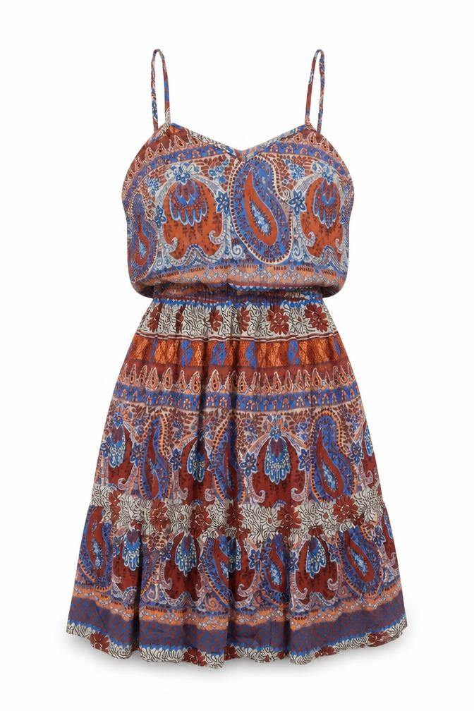Atmosphere Womens Multicoloured Paisley Slip Dress Size 8 Boho Summer