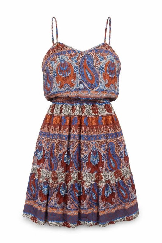 Atmosphere Womens Multicoloured Paisley Slip Dress Size 8 Boho Summer