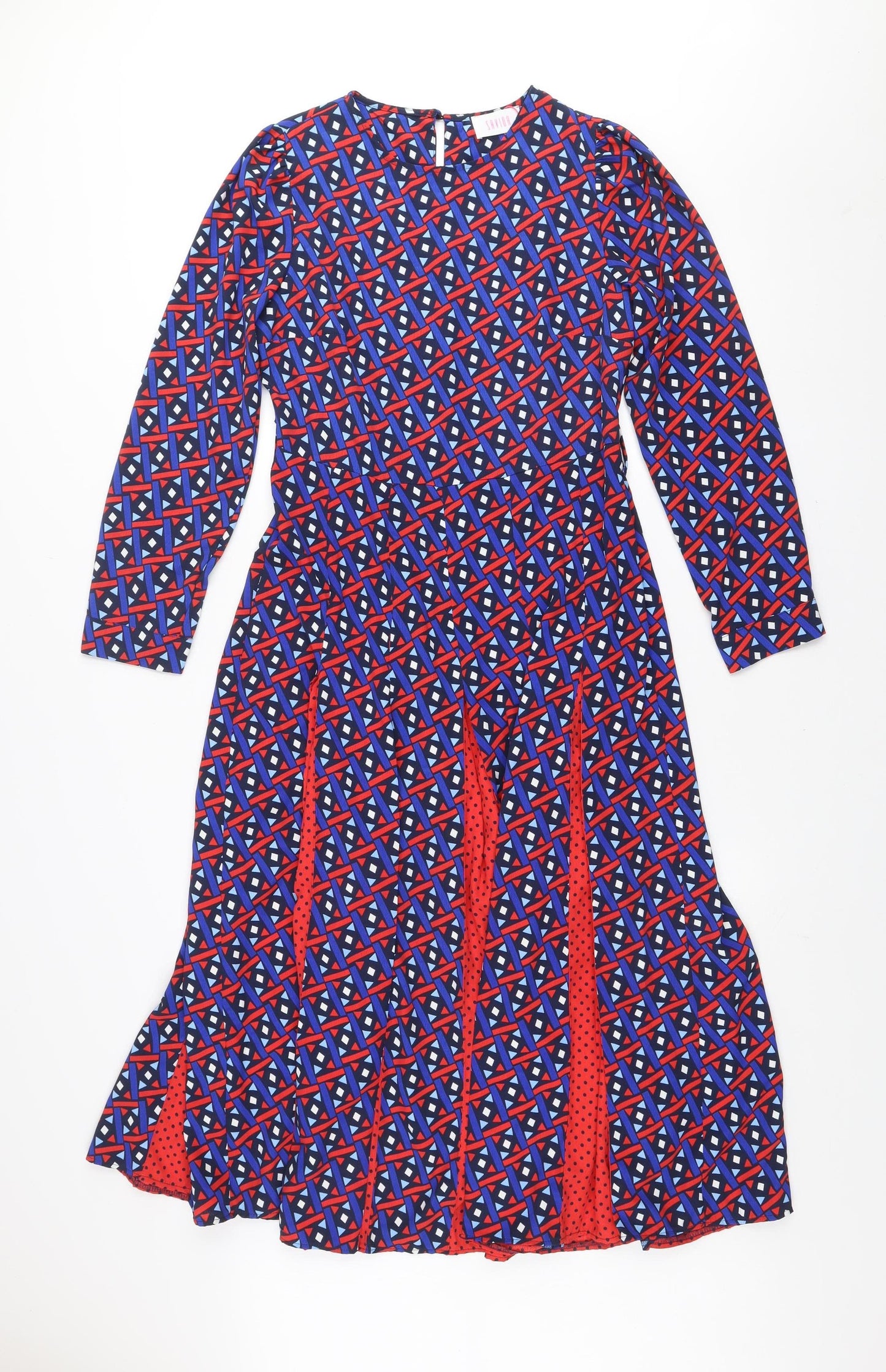 Savida Women's Multicoloured Geometric A-Line Dress Size 10