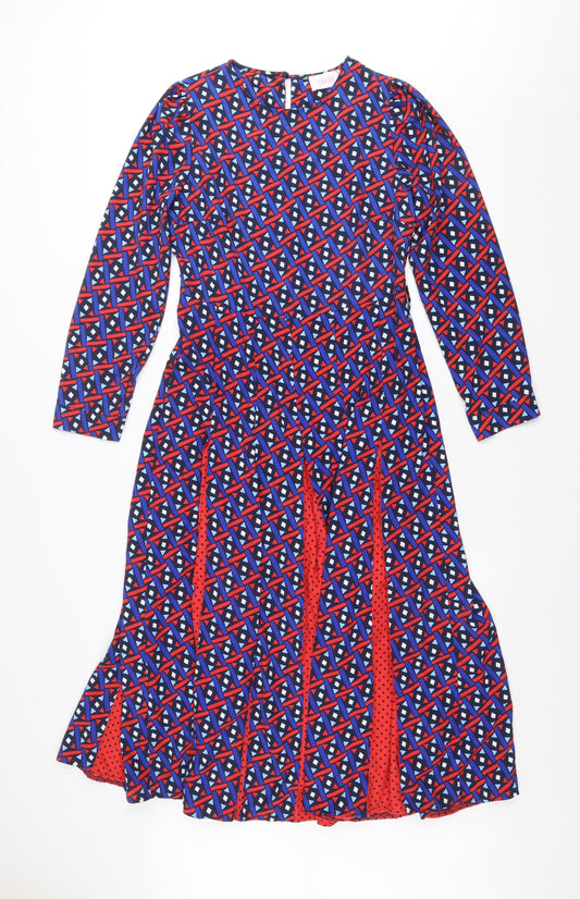 Savida Women's Multicoloured Geometric A-Line Dress Size 10
