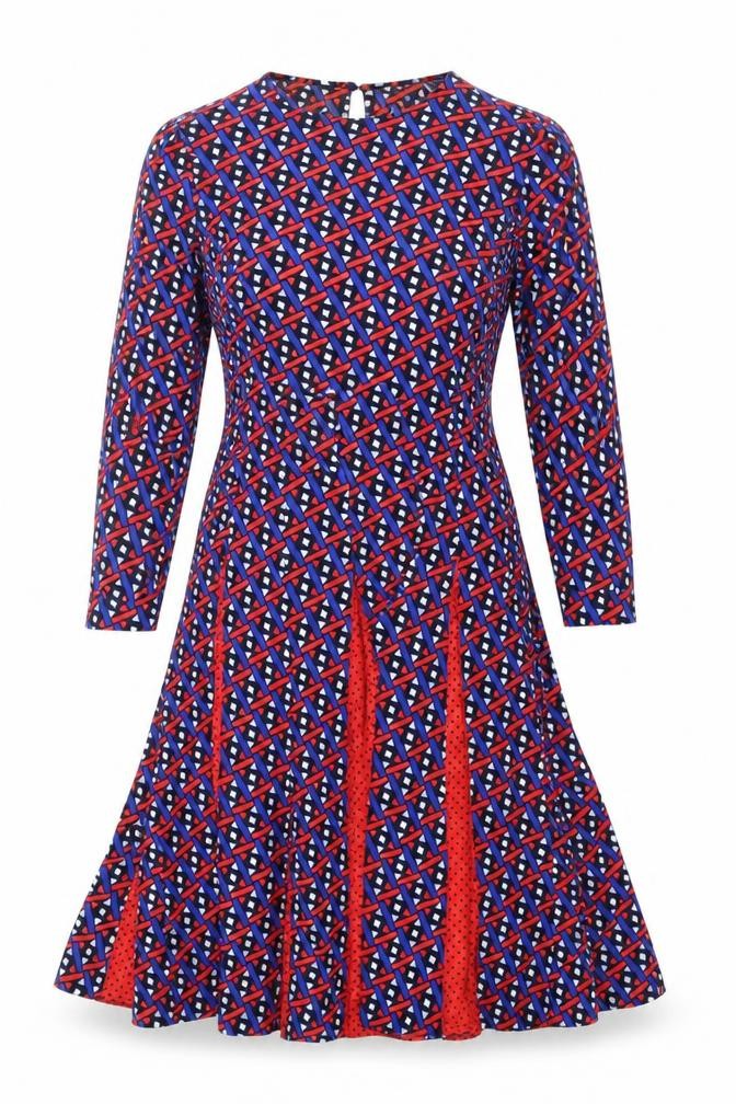 Savida Women's Multicoloured Geometric A-Line Dress Size 10