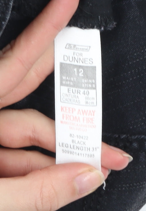 Dunnes Women’s Black Skinny Jeans Size 12 Slim Fit Denim