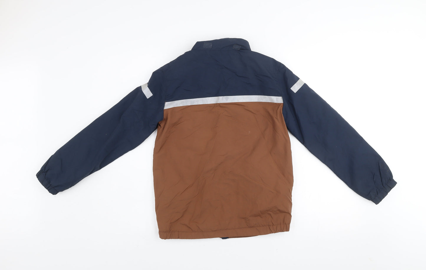 H&M Boys Blue Brown Reflective Windbreaker Jacket 9-10 Years