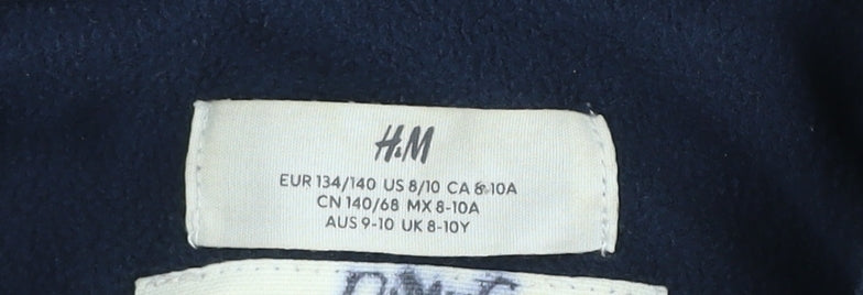 H&M Boys Blue Brown Reflective Windbreaker Jacket 9-10 Years