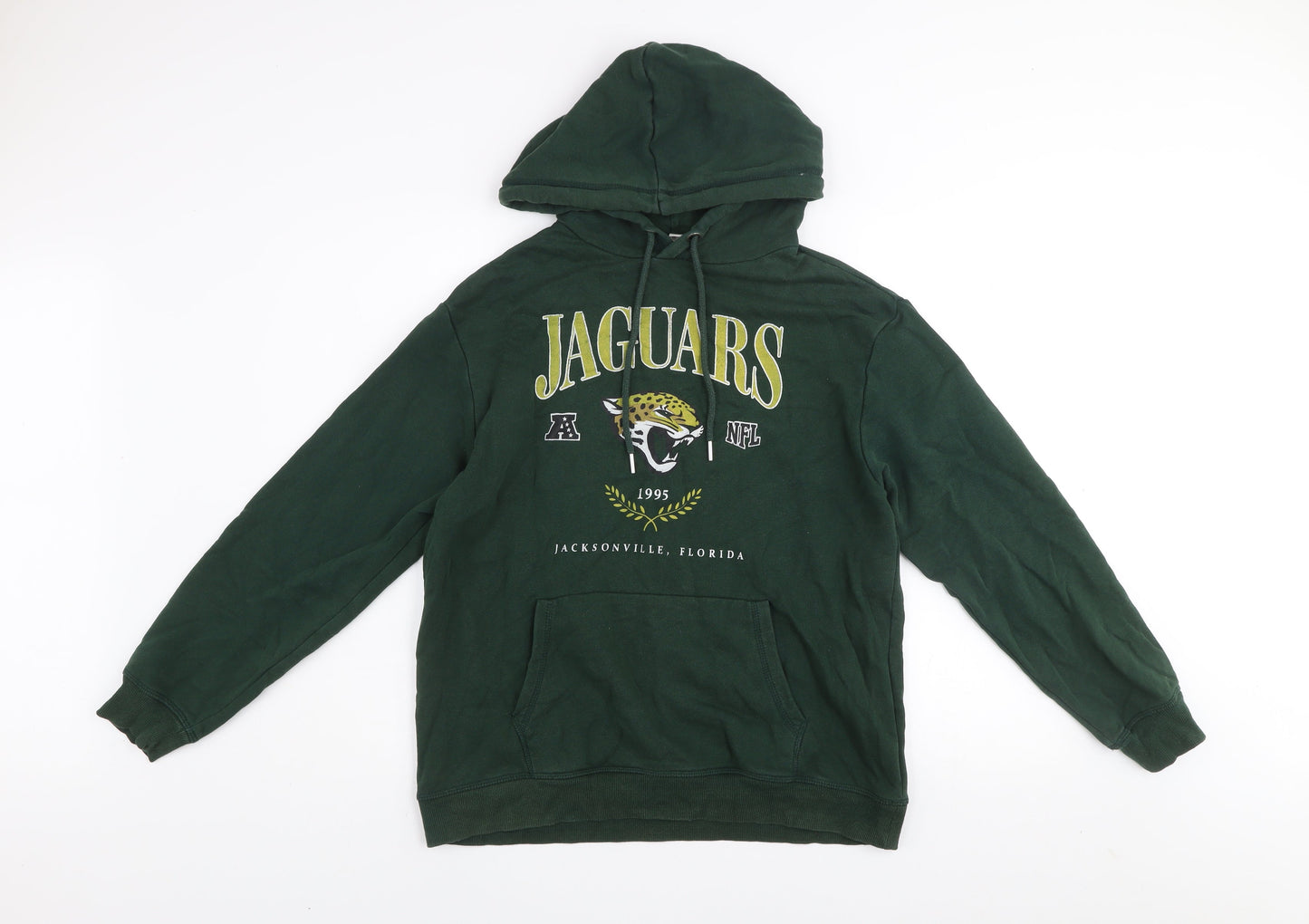 H&M Men's Green Jaguars NFL Pullover Hoodie Size S Cotton Blend