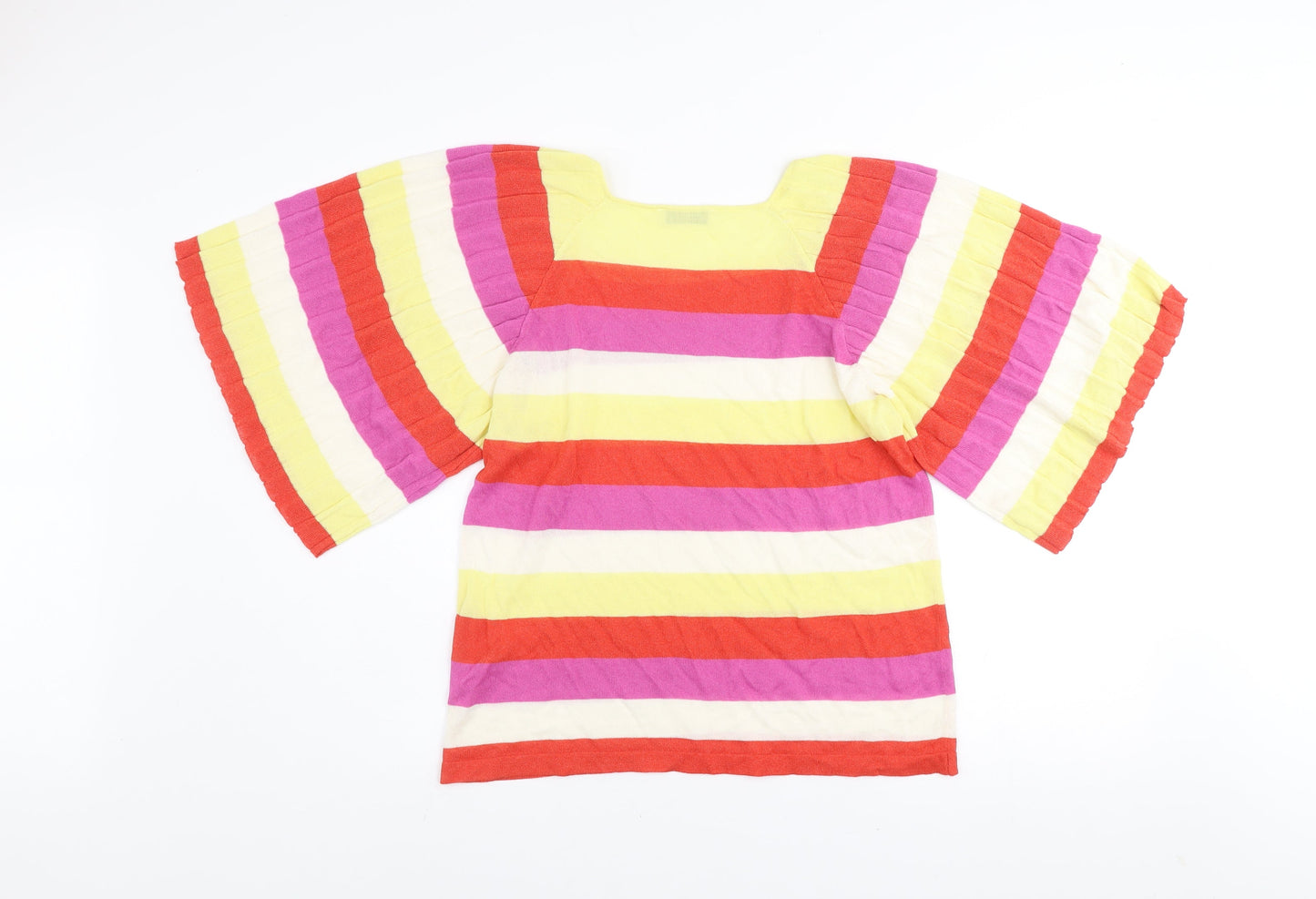 Gallery Womens Multicoloured Striped Tunic T-Shirt UK M Retro Knit Top