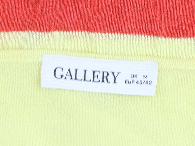 Gallery Womens Multicoloured Striped Tunic T-Shirt UK M Retro Knit Top