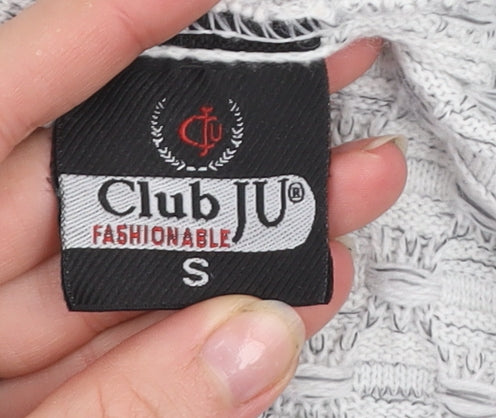Club JU Men's Black Striped Knit Pullover Hoodie Size S