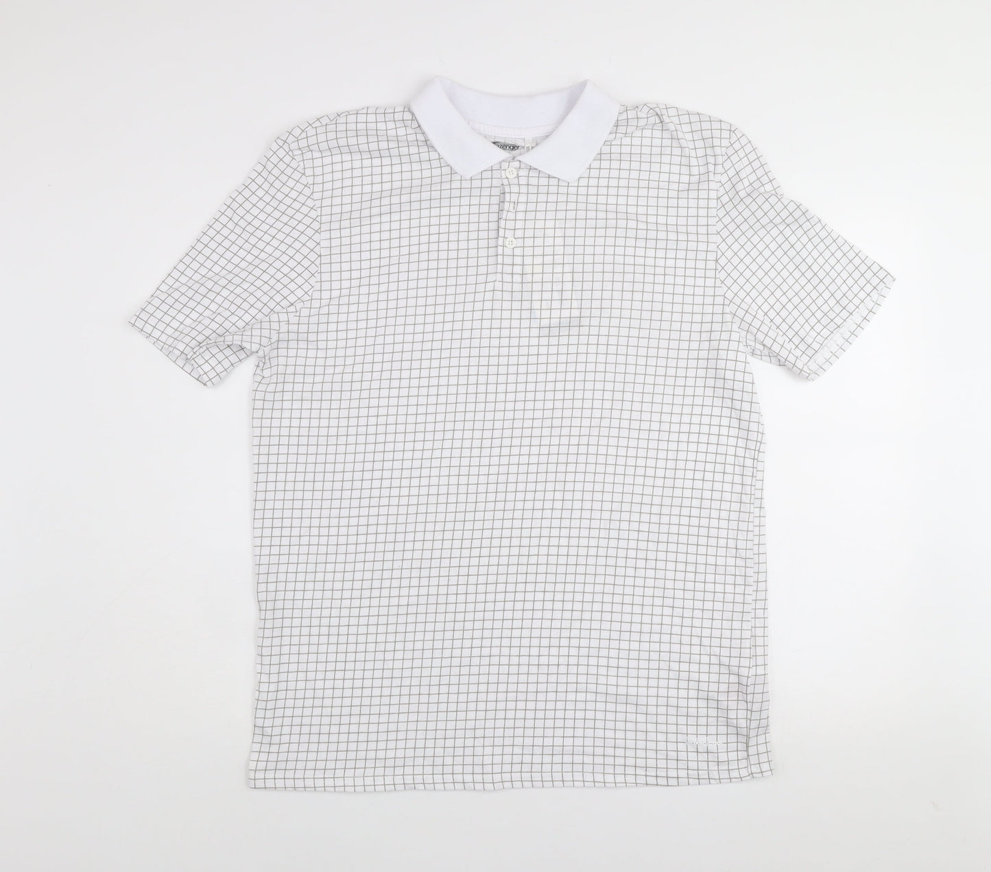 Slazenger Men's White Check Golf Polo Shirt Size L
