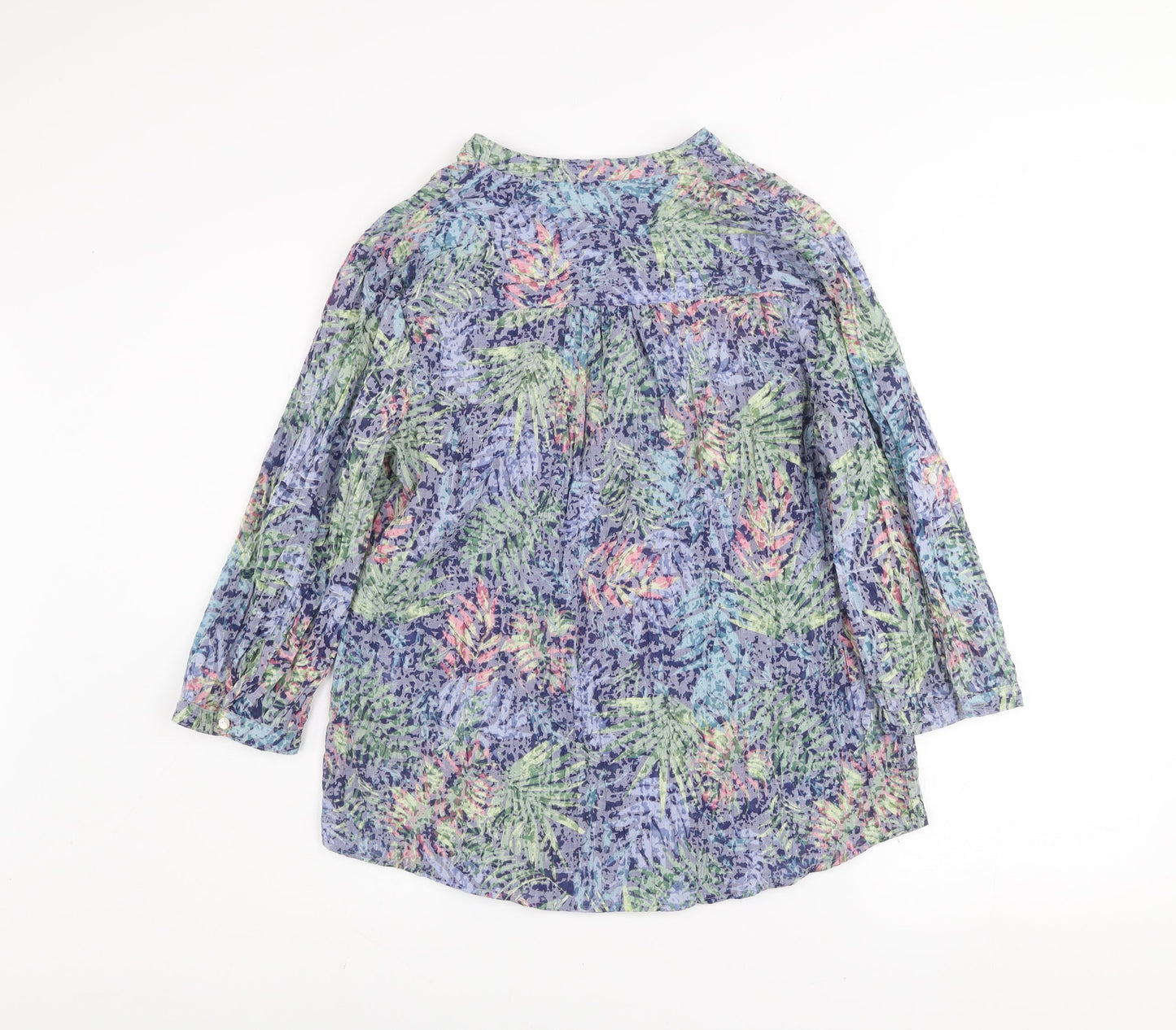 Isle Essentials Women’s Multicoloured Floral 3/4 Sleeve Tunic Blouse Size 12