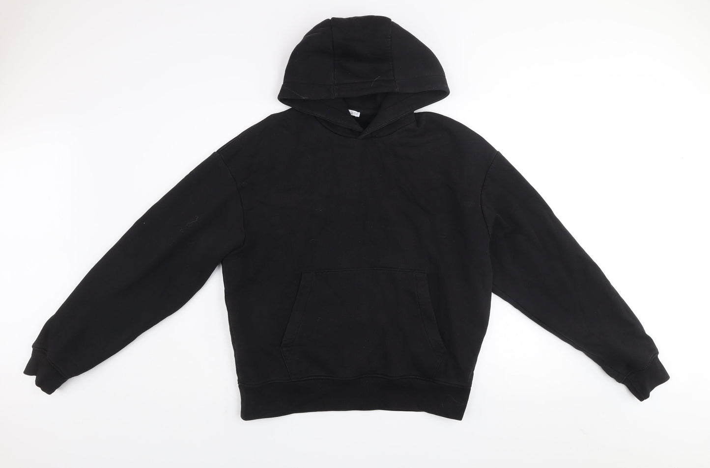 Zara Women Black Size 12 Pullover Hoodie Cotton Blend