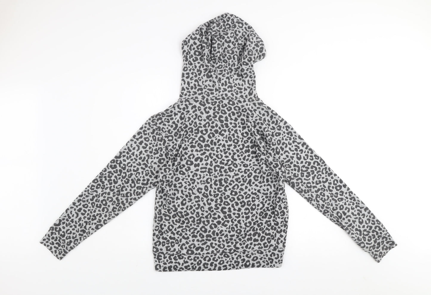 Kelly & Grace Women Grey Animal Print Pullover Hoodie Size S