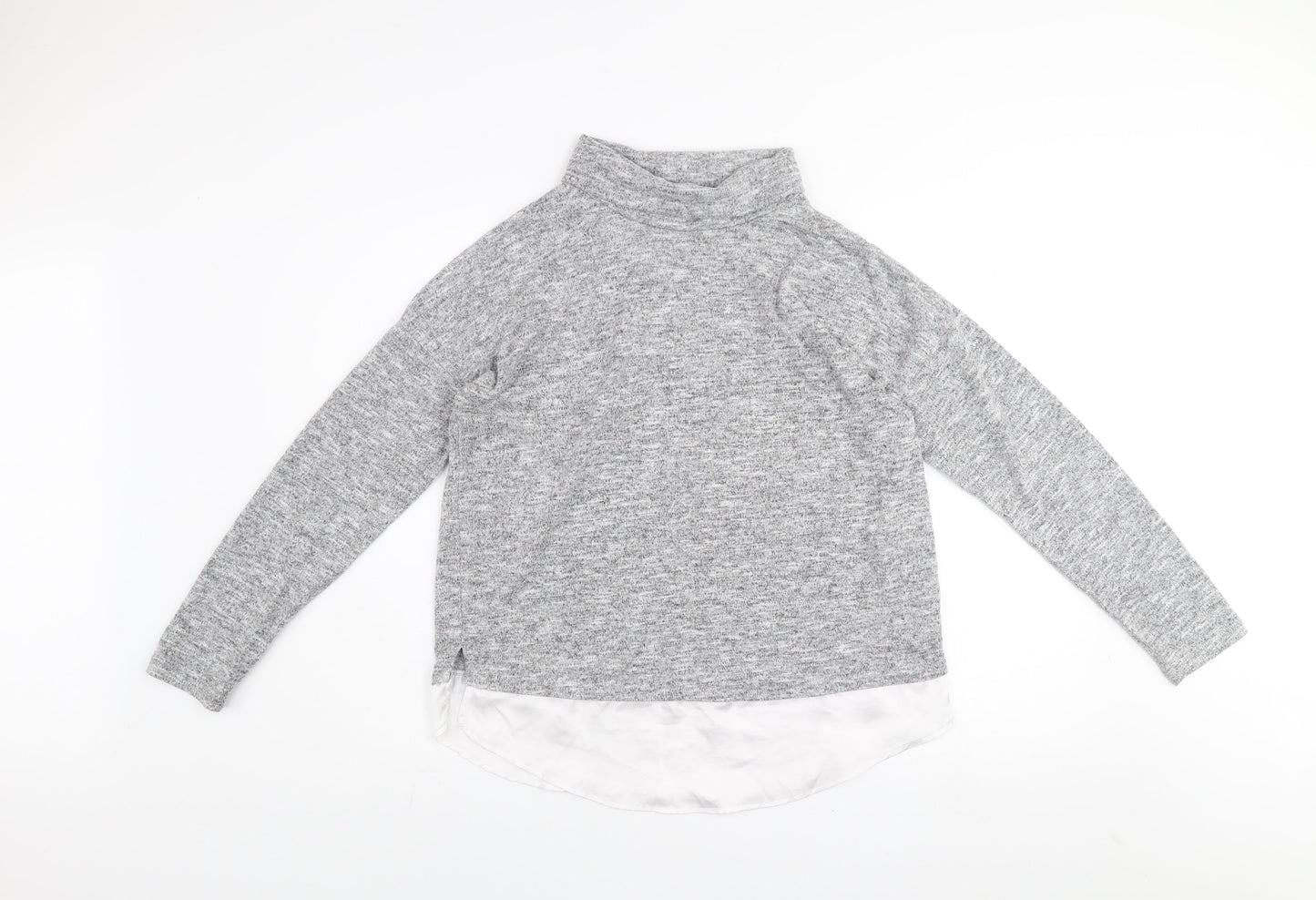 NOCOZO Women's Grey High Neck Long Sleeve Knit Jumper UK 12