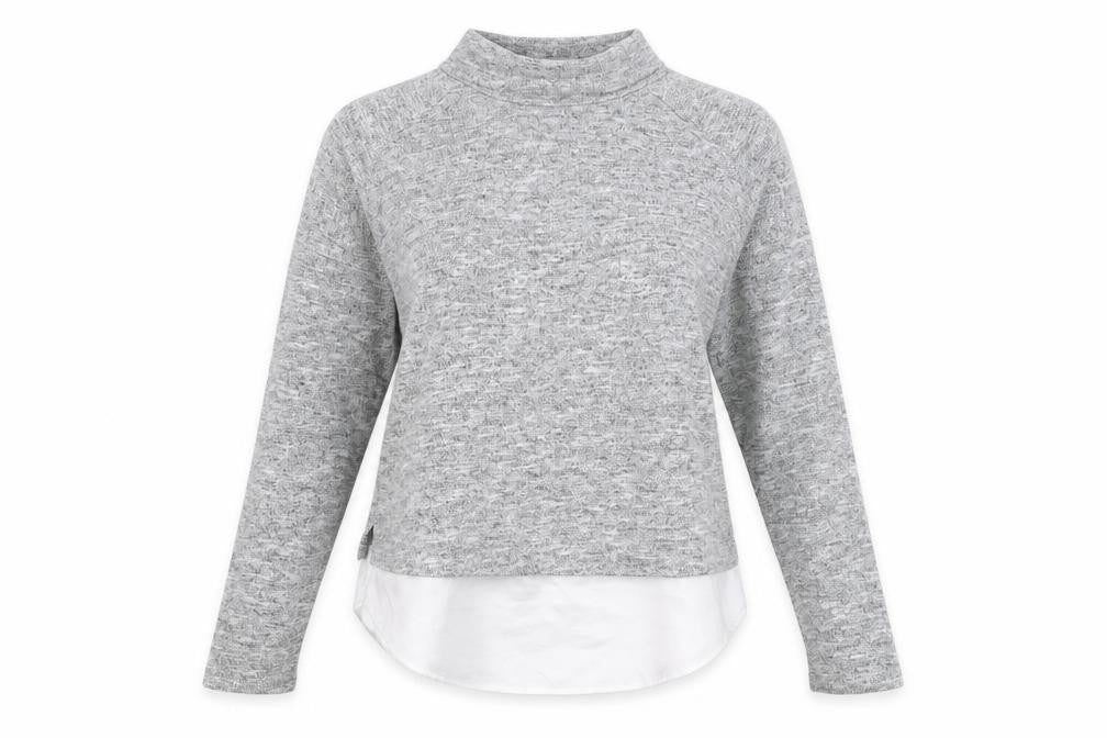 NOCOZO Women's Grey High Neck Long Sleeve Knit Jumper UK 12
