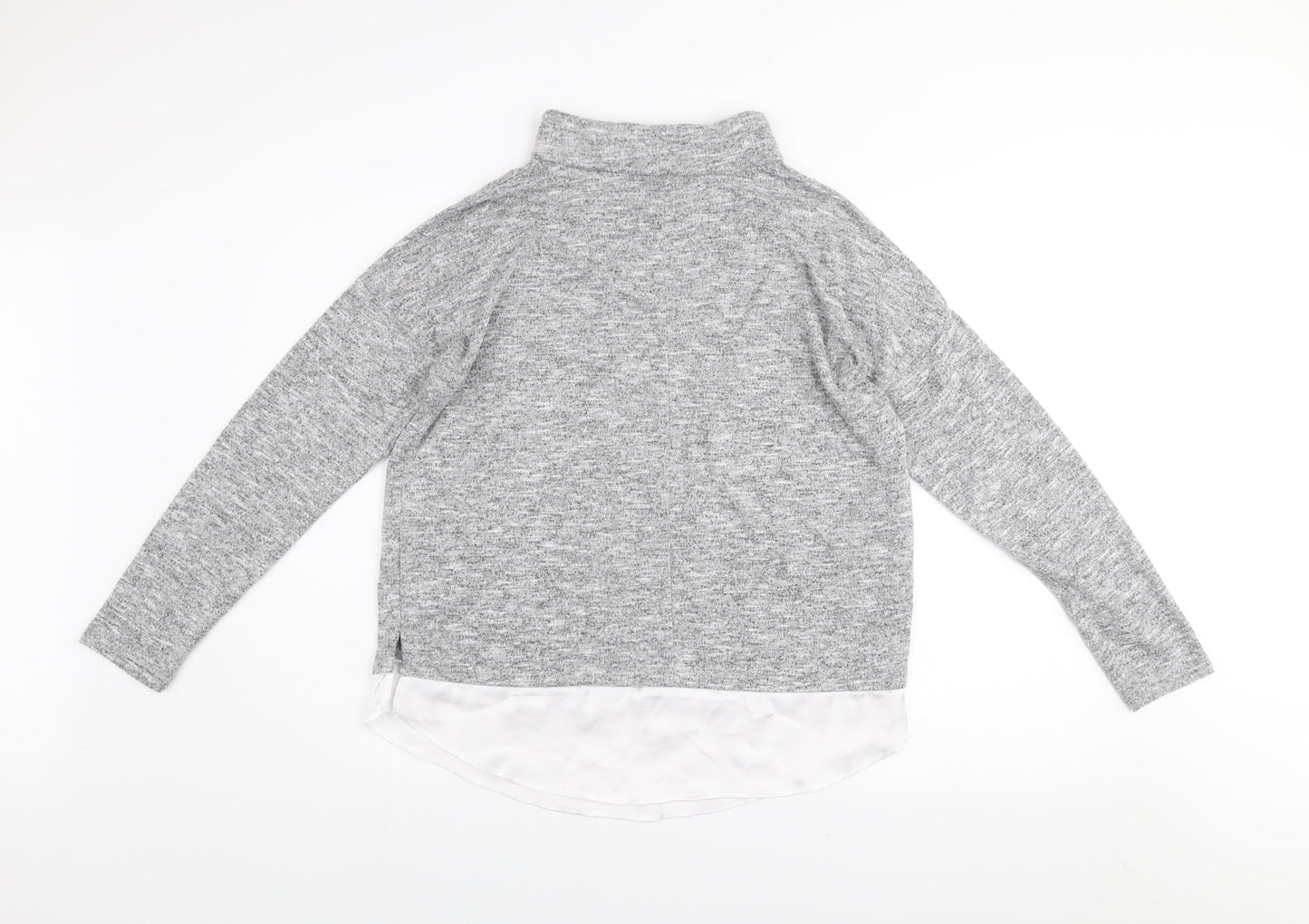 NOCOZO Women's Grey High Neck Long Sleeve Knit Jumper UK 12