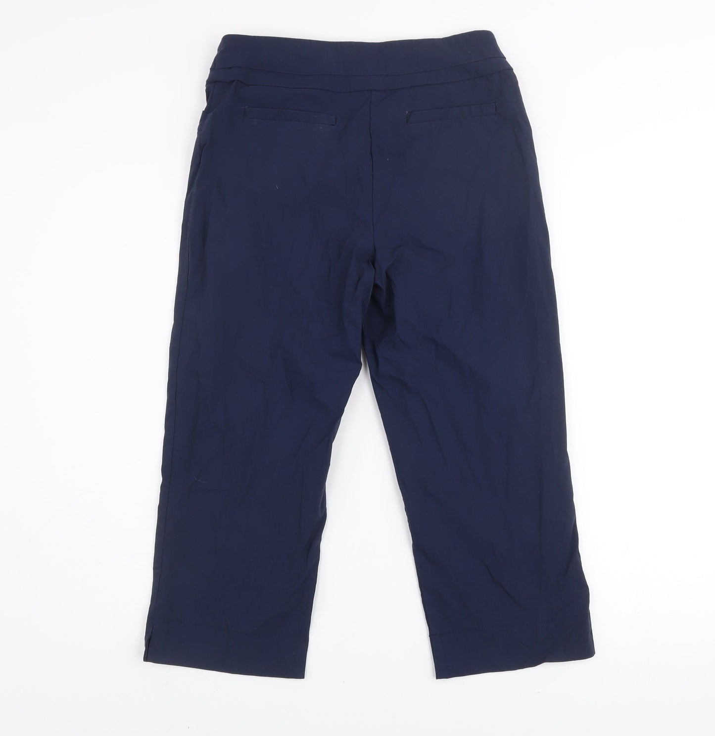 Kelly & Grace Weekend Women's Navy Cropped Trousers Size 10 Viscose Blend