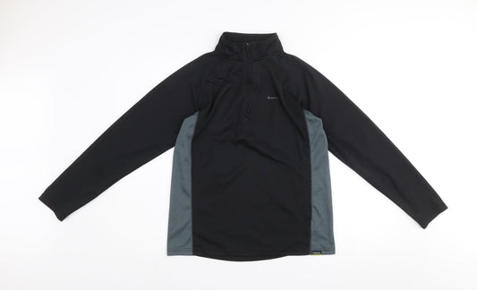 Trekmates Unisex Black L 1/4 Zip Pullover Lightweight Fleece Sweatshirt