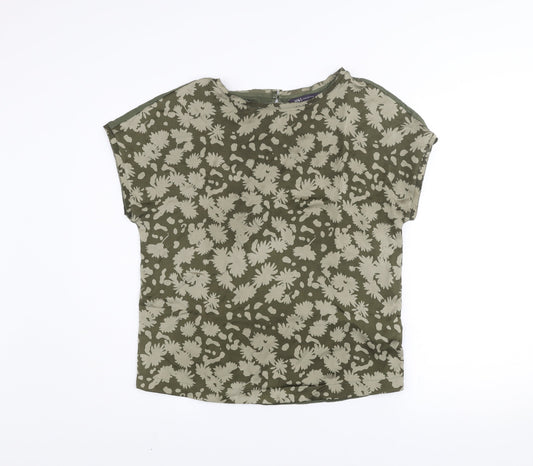 Marks and Spencer Women’s Green Floral Print Short Sleeve T-Shirt Size 8