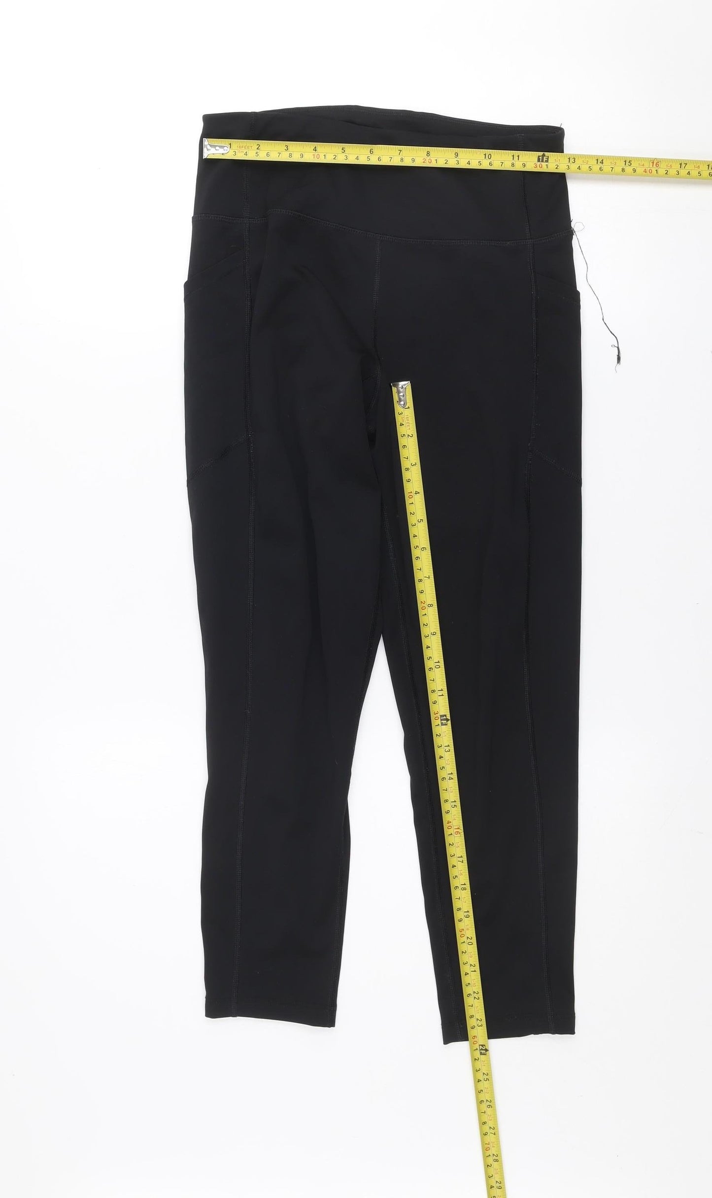 Calvin Klein Womens Black Capri Leggings M Gym Training Stretch