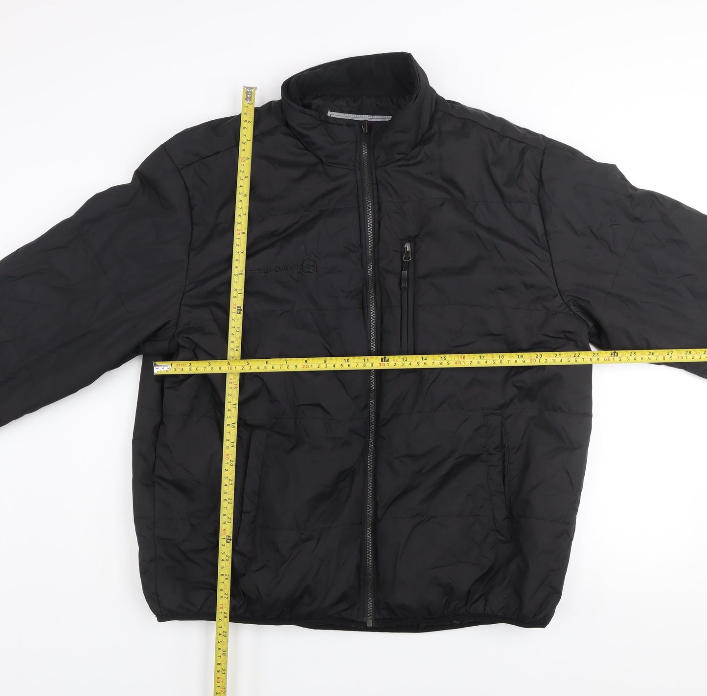 Free Country Men's Black XL Puffer Jacket Full Zip Polyester Winter Coat