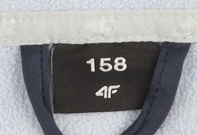 4F Boys Blue Softshell Hooded Jacket Size 158 Full Zip Water Resistant