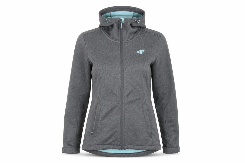 4F Womens Grey Hooded Softshell Jacket XS