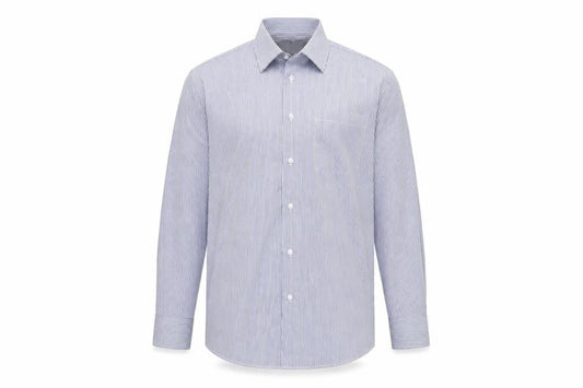 Dunnes Men's Blue Striped Regular Fit Long Sleeve Button-Up Shirt Size 15