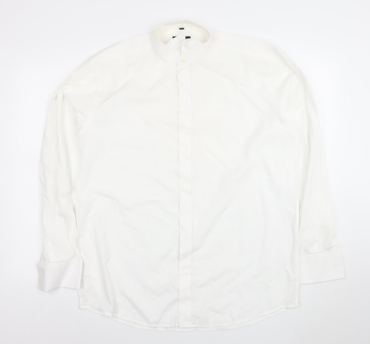 Donitz Men's White 16 Regular Fit Cotton Rich Long Sleeve Dress Shirt