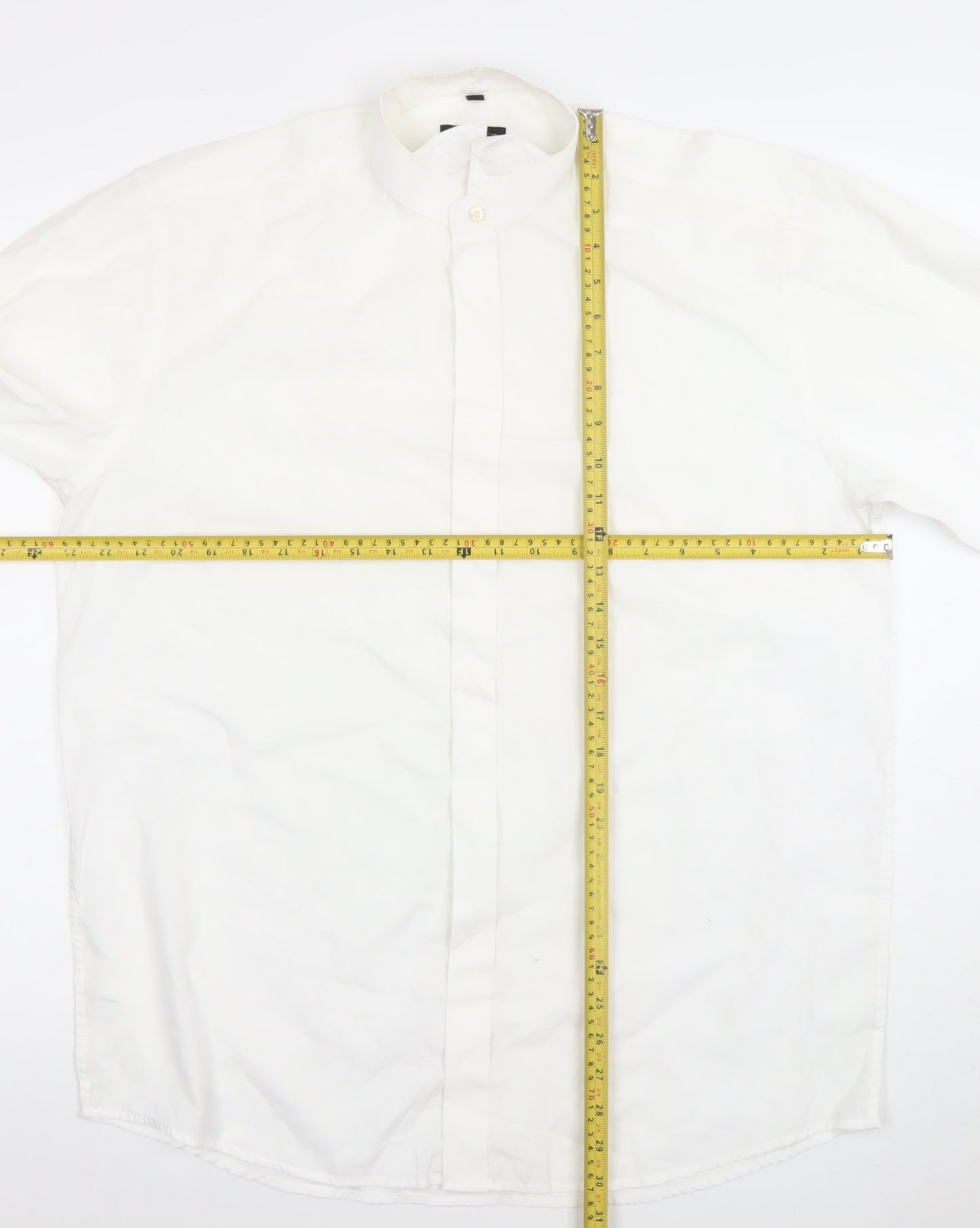Donitz Men's White 16 Regular Fit Cotton Rich Long Sleeve Dress Shirt