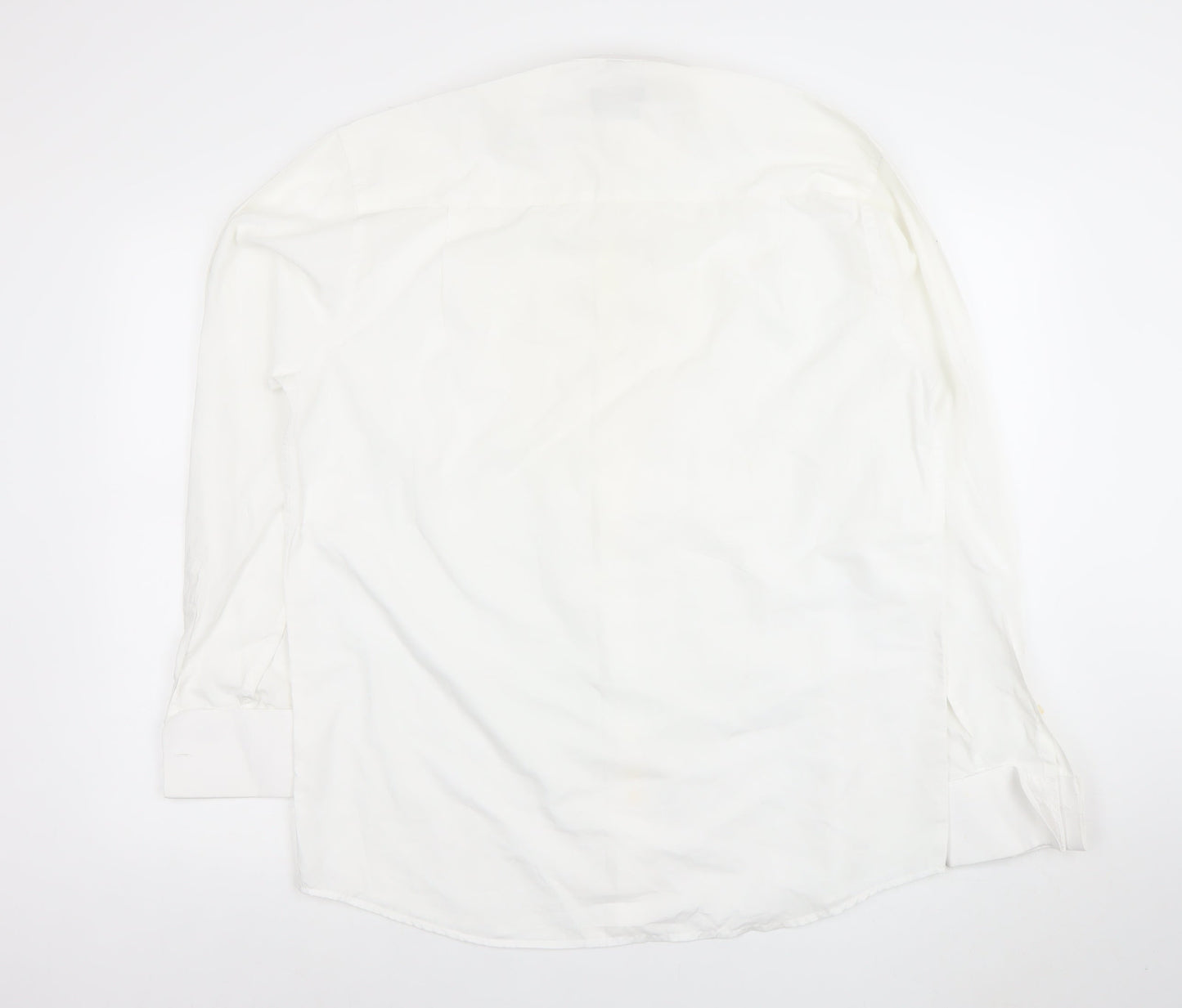 Donitz Men's White 16 Regular Fit Cotton Rich Long Sleeve Dress Shirt