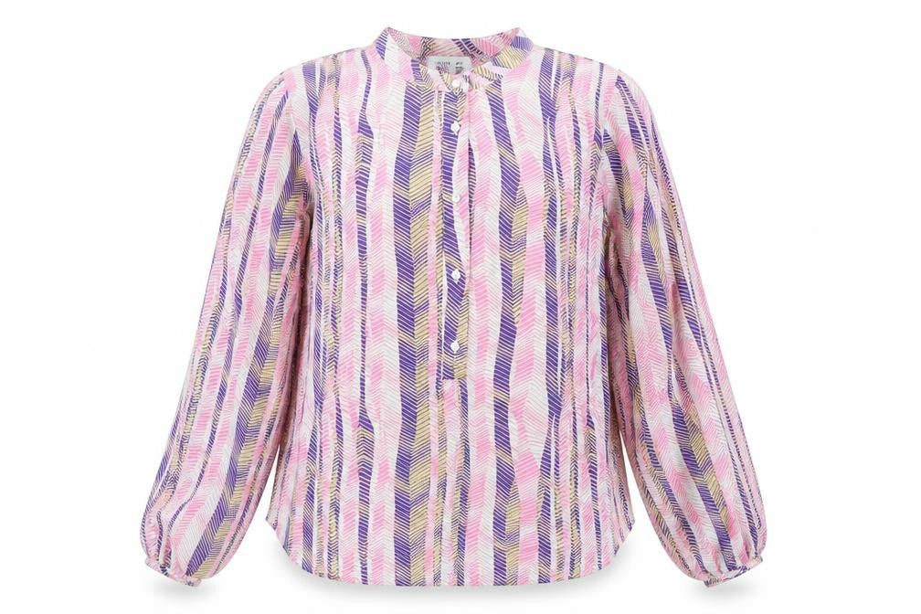 Gallery Womens Multicoloured Geometric Long Sleeve Tunic Blouse Size 10